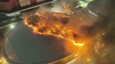 Rio Olimpiadası üçün tikilən stadion alovlar içində - VİDEO