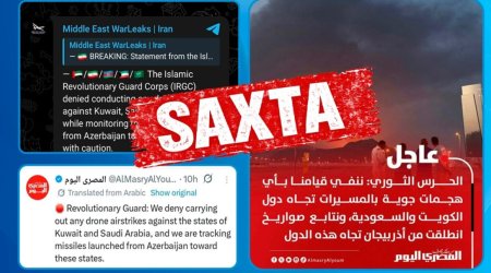 MEDİA: &ldquo;Azərbaycandan Körfəz ölkələri istiqamətində raketlərin buraxılması ilə bağlı xəbərlər əsassızdır&rdquo;