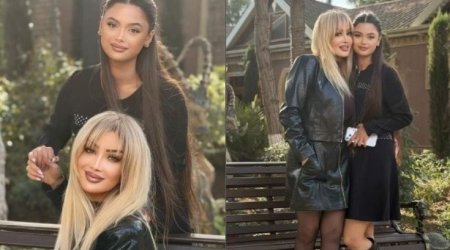 Məleykə Əsədova qızı ilə obyektiv qarşısına keçdi - VİDEO