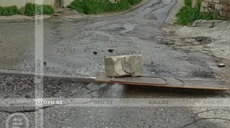 Masazırda su xətti partladı: İçməli su günlərdir ki, yola axır &ndash; FOTO