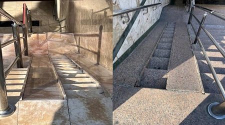 Bu ərazilərdə quraşdırılan panduslar əlil şəxslərin hərəkətinə çətinlik yaradır &ndash; FOTO