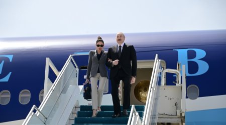 Prezident və birinci xanım Türkiyəyə səfərə getdilər &ndash; FOTO