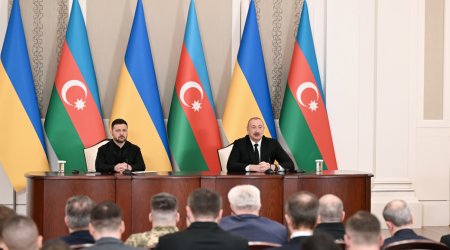 Prezidentlər mətbuata bəyanatlarla çıxış etdilər - FOTO