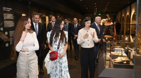 Leyla Əliyeva və Arzu Əliyeva Şəkidə açılışda - FOTO