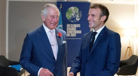 Kral Çarlzın fransız dili ilə bağlı zarafatına Makrondan REAKSİYA &ndash; FOTO