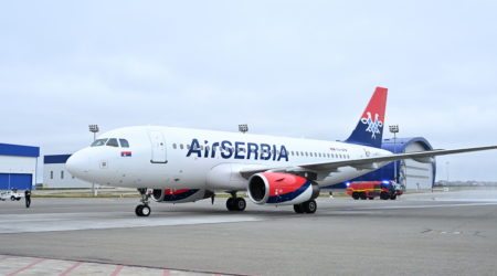 Belqrad&ndash;Bakı reysi Heydər Əliyev Beynəlxalq Aeroportunda belə qarşılandı - FOTO-VİDEO