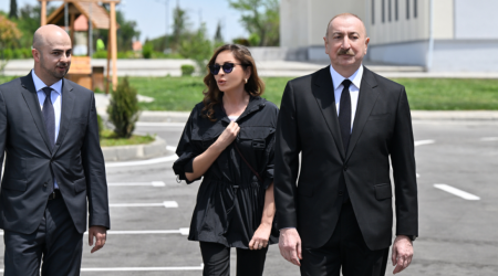 Prezident və xanımı fərdi evlərdə yaradılmış şəraitlə tanış oldular - FOTO