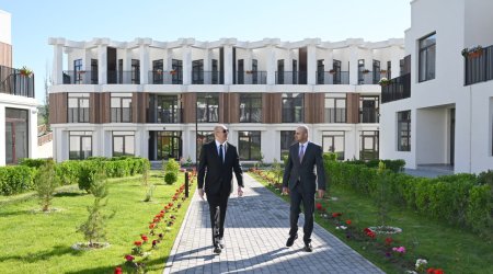 İlham Əliyev Zəngilan şəhərində ilk yaşayış kompleksinin açılışında - FOTO