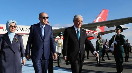 Ərdoğan Qazaxıstana səfər edib