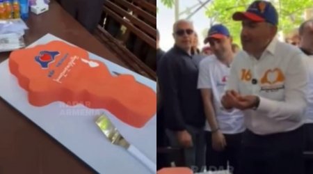 Paşinyan &ldquo;Ermənistan xəritəsi&rdquo;ni kəsməkdən imtina etdi &ndash; VİDEO