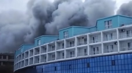 Novxanıda hotel yanır - VİDEO
