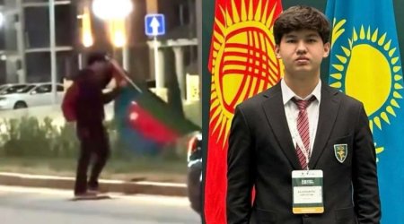 Yerə düşən Azərbaycan bayrağını qaldıran məktəbli mükafatlandırıldı &ndash; FOTO