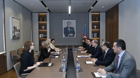 Nazir BMT rəsmisi ilə Xəzər dənizinin səviyyəsinin azalması problemini müzakirə etdi - FOTO