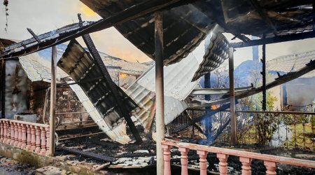 Ağdamda mağazaya ildırım düşdü - YANĞIN OLDU - FOTO