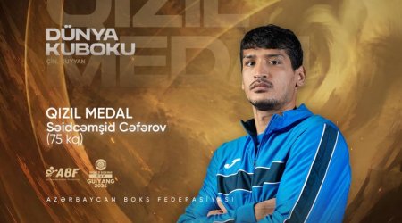 Boksçumuz Dünya Kubokunda qızıl medal qazandı - FOTO