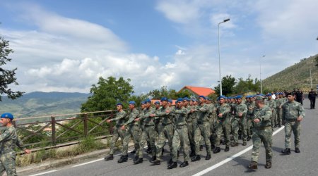 Laçında hərbçilər yürüş ediblər - FOTO