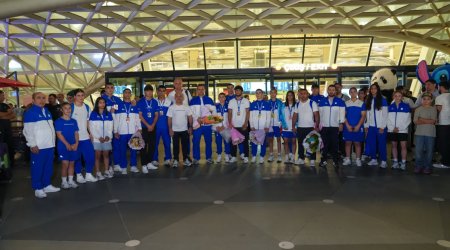 Avropa çempionatında 10 medal qazanan Azərbaycan cüdoçuları Vətənə qayıdıb - FOTO
