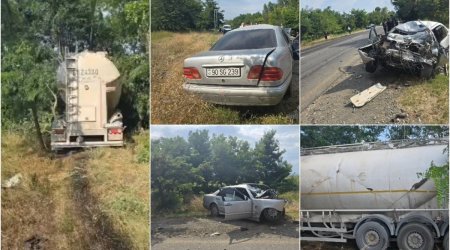 Sükan arxasında yuxulayan sürücü ağır qəza törətdi &ndash; Ölənlər var &ndash; VİDEO