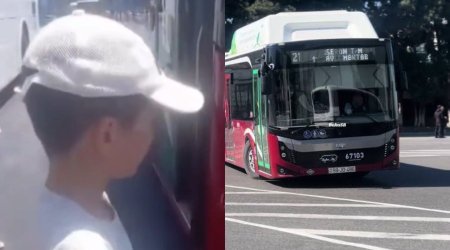 211 nömrəli marşrutda İNSİDENT &ndash; Sürücü autizmli uşağı avtobusdan düşürdü &ndash; VİDEO