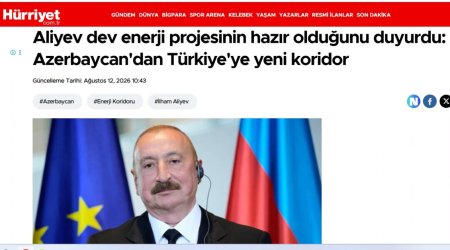 İlham Əliyevin Zəngəzur dəhlizi ilə bağlı fikirləri Türkiyə mediasının diqqət mərkəzindədir - FOTO