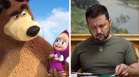 Zelenski "Maşa və Ayı"nın yaradıcılarına qarşı sanksiyalar tətbiq etdi