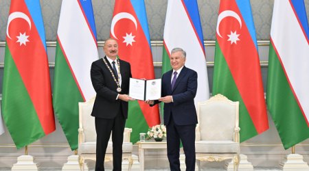 Azərbaycan və Özbəkistan prezidentlərinin təltifolunma mərasimi &ndash; FOTO/VİDEO