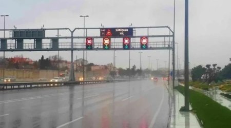 Yağışa görə bu yolda sürət həddi ENDİRİLDİ