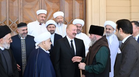 Prezidentin konfrans iştirakçıları ilə görüşündən VİDEOÇARX