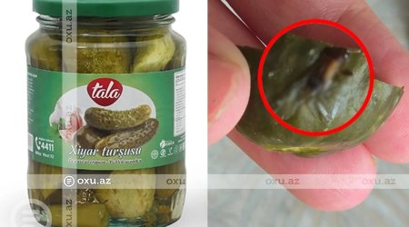 Bakıda supermarketdən turşu aldı: İÇİNDƏN GÖRÜN NƏ ÇIXDI- FOTO - VİDEO