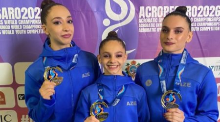 Azərbaycanın qadın gimnastları dünya çempionu oldular - FOTO