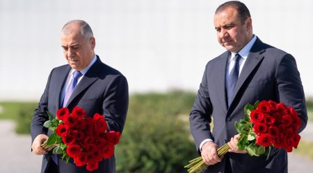 Əli Nağıyev və Orxan Sultanov Bakı şəhərindəki Zəfər parkını ziyarət etdilər - FOTO