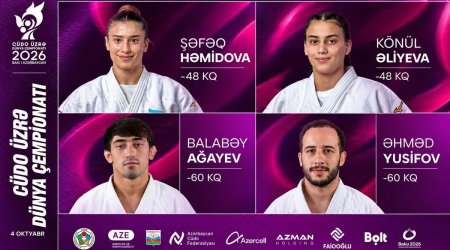 Bakıda dünya çempionatına start verilir - 4 cüdoçumuz mübarizəyə başlayır
