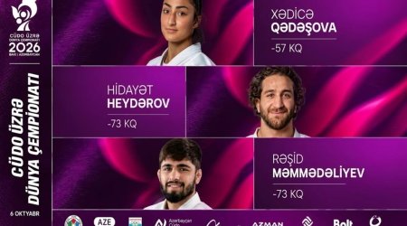 Dünya çempionatı: Hidayət Heydərov və daha iki cüdoçumuz mübarizəyə başlayır