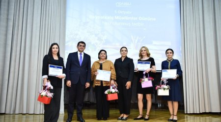 ADNSU-nun müəllimlərinə Beynəlxalq Müəllimlər Günü münasibətilə yüksək məbləğdə mükafat verildi &ndash; FOTO