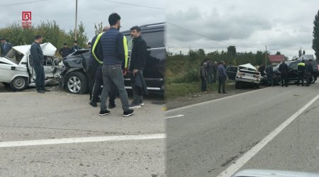 Qubada ağır qəza: 1 ölü, 2 yaralı var - FOTO