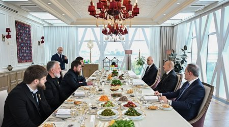 Prezident İlham Əliyev və Ramzan Kadırov birgə nahar ediblər - FOTO