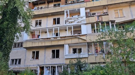 Kiyevə hava hücumu zamanı azərbaycanlı ailənin mənzili dağıldı - FOTO