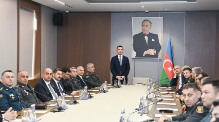 XİN-də hərbi kurs iştirakçıları ilə görüş keçirildi - FOTO
