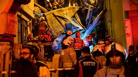 İstanbulda 4 mərtəbəli bina çökdü &ndash; FOTO/VİDEO