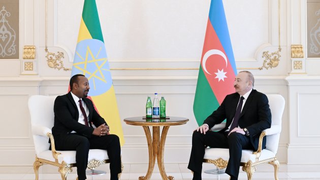 İlham Əliyevin Efiopiyanın Baş naziri ilə təkbətək görüşü keçirildi - FOTO