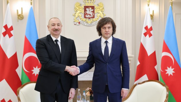 İlham Əliyevlə İrakli Kobaxidze arasında təkbətək görüş keçirildi &ndash; FOTO