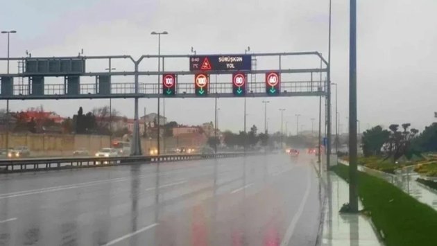 Yağışa görə bu yolda sürət həddi ENDİRİLDİ