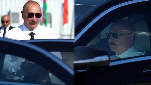 Prezident açılış mərasimindən sonra sükan arxasına keçdi &ndash; VİDEO