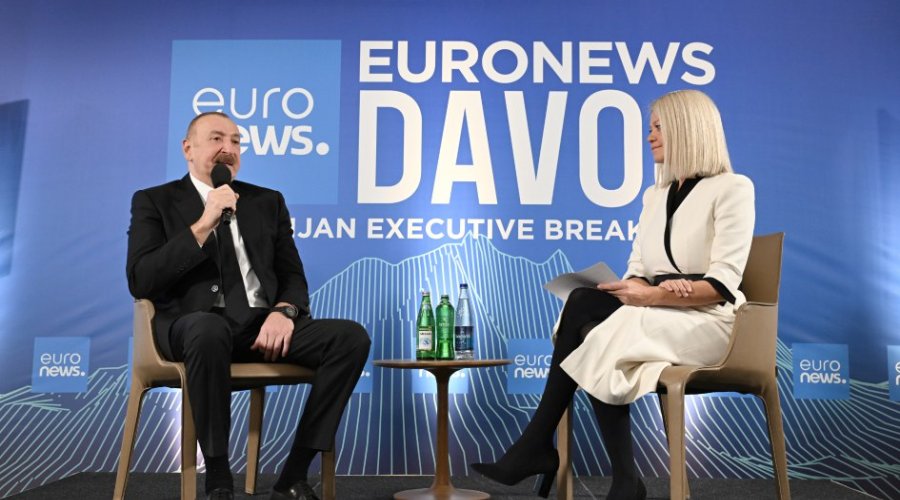 Prezidentin Davosda &ldquo;Euronews&rdquo; televiziyasına müsahibəsindən görüntülər - VİDEO